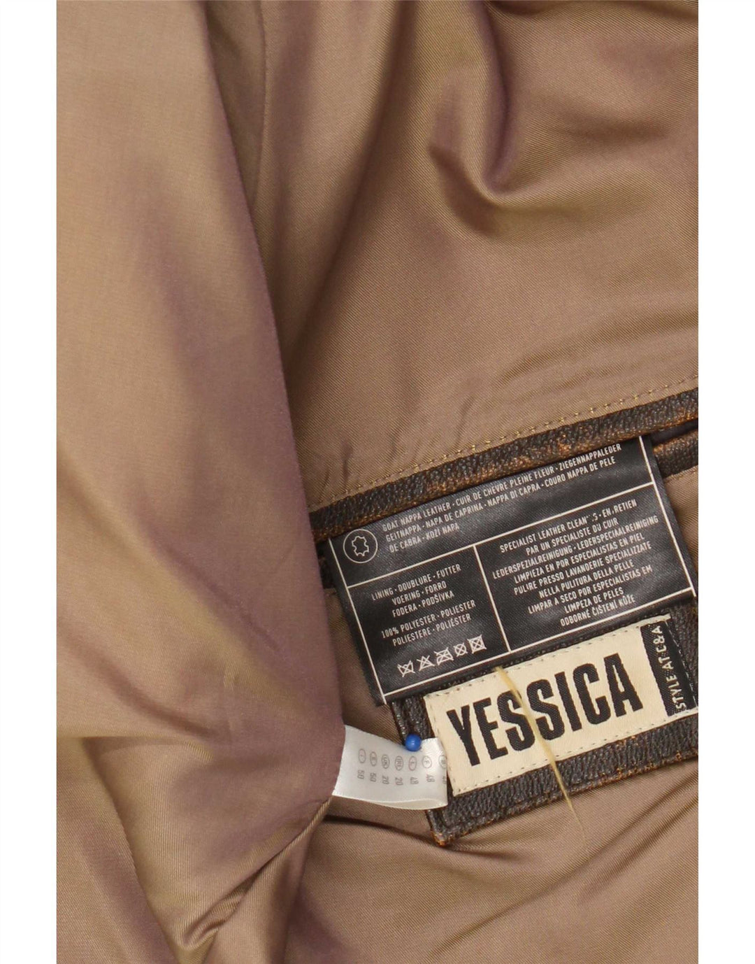 Yessica Γυναικείο Λεπτό Δερμάτινο Μπουφάν UK 20 2XL Καφέ Δερμάτινο