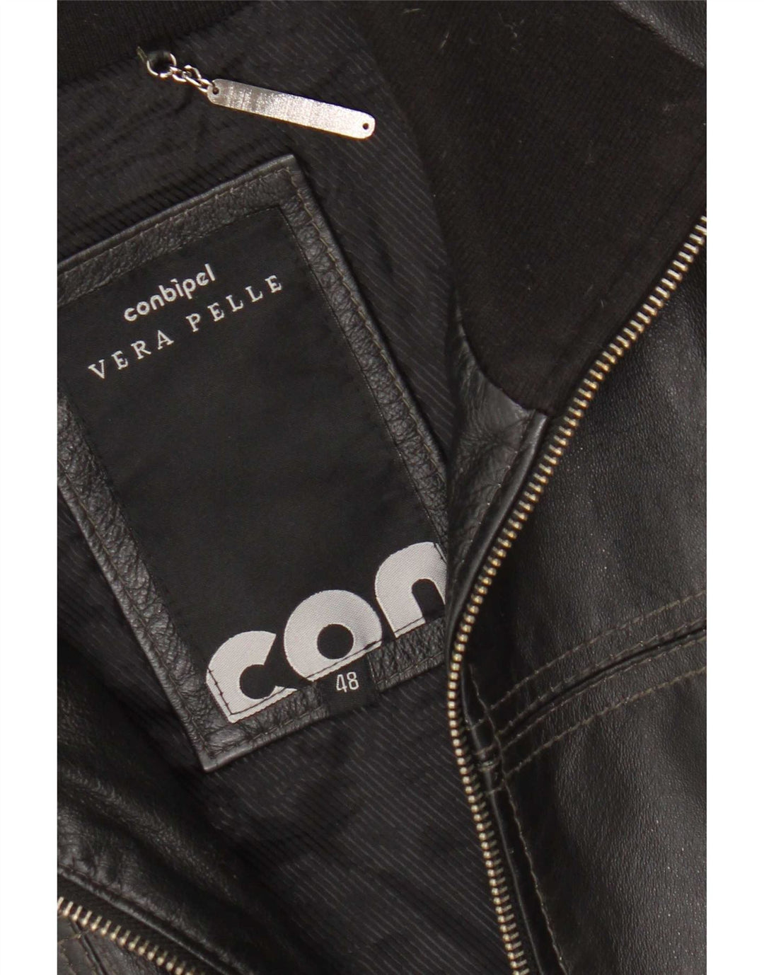 Conbipel Γυναικείο Bomber Δερμάτινο Μπουφάν IT 48 XL Μαύρο Colourblock