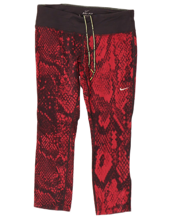Νάιλον γυναικεία κολάν Nike Dri Fit Crop 14 με μεσαίο κόκκινο ζωάκι