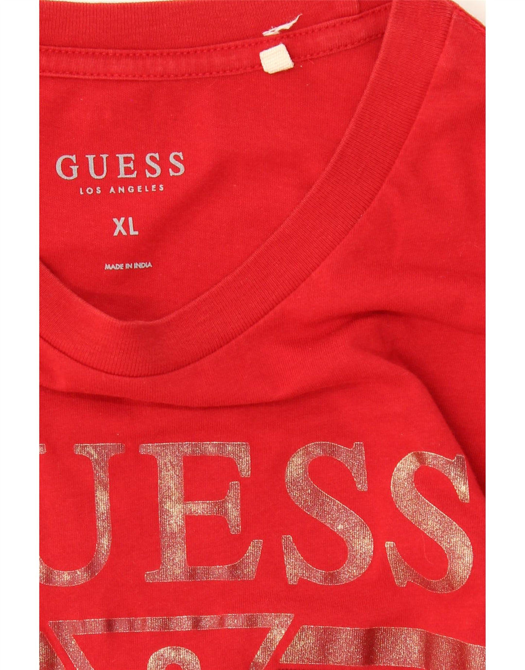 GUESS Mens Graphic T-Shirt Top XL Red Vintage Guess and Second-Hand Guess from Messina Hembry 