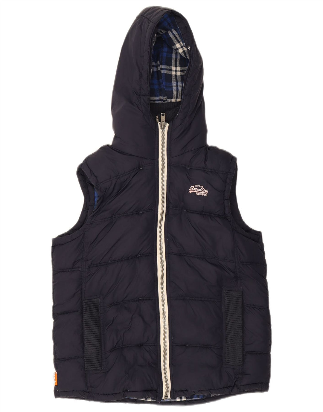SUPERDRY Γυναικεία κουκούλα με επένδυση Gilet UK 14 Medium Navy Blue Nylon