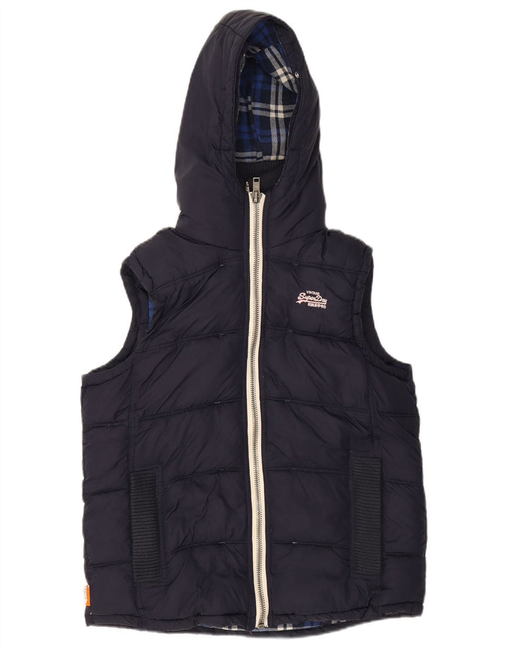 SUPERDRY Γυναικεία κουκούλα με επένδυση Gilet UK 14 Medium Navy Blue Nylon