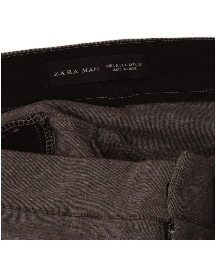 Ανδρικό λεπτό παντελόνι ZARA μεγάλο W34 L27 Γκρι βαμβακερό