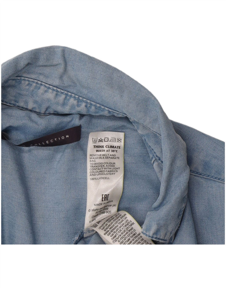 Marks & Spencer Γυναικείο κοντομάνικο φόρεμα UK 8 Small Blue