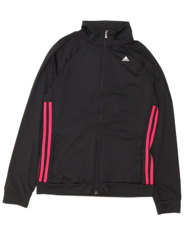 Adidas Γυναικεία Climalite Oversized αθλητική φόρμα Top Jacket UK 8/10 Small Black