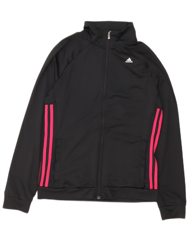 Adidas Γυναικεία Climalite Oversized αθλητική φόρμα Top Jacket UK 8/10 Small Black