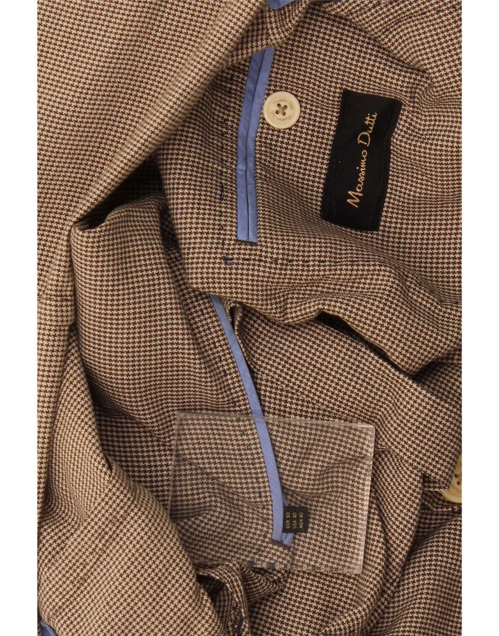 Massimo Dutti Ανδρικό σακάκι μπλέιζερ με 2 κουμπιά EU 50 μεσαίου καφέ Houndstooth