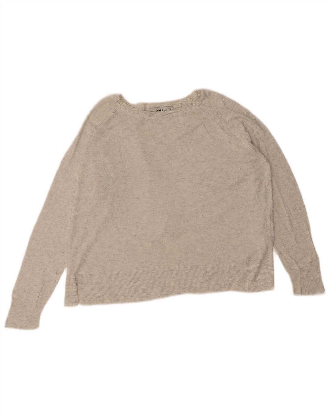 Zara Γυναικείο πουλόβερ με λαιμόκοψη UK 14 Medium Grey