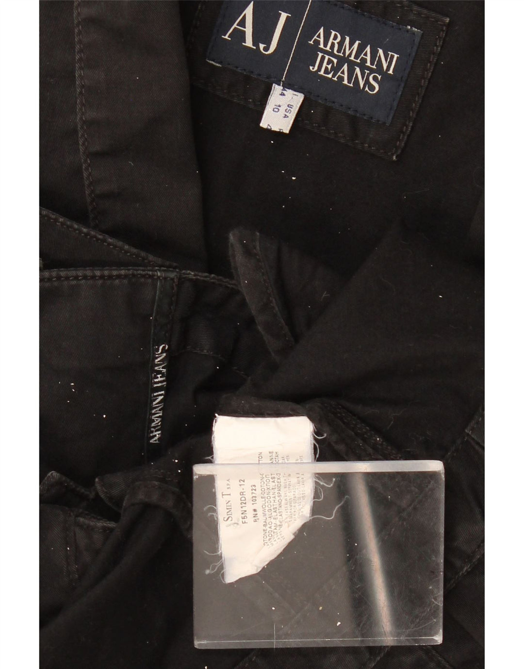 Armani Jeans Γυναικείο Μπουφάν Μπλέιζερ Crop 3 Κουμπιών IT 44 Μεσαίο μαύρο βαμβακερό