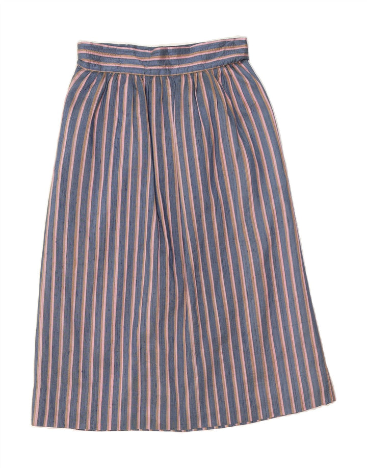 VINTAGE Womens A-Line Skirt W26 Small  Blue Striped Vintage Vintage and Second-Hand Vintage from Messina Hembry 