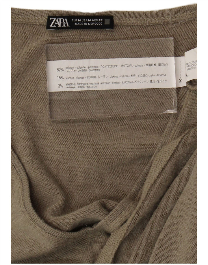 Zara Γυναικείο τοπ μακρυμάνικο UK 12 μεσαίο μπεζ πολυεστέρας