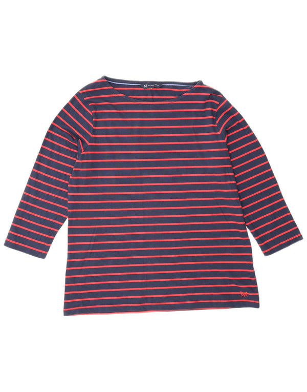 Crew Clothing Γυναικεία τοπ 3/4 μανίκια UK 16 μεγάλο κόκκινο ριγέ βαμβακερό