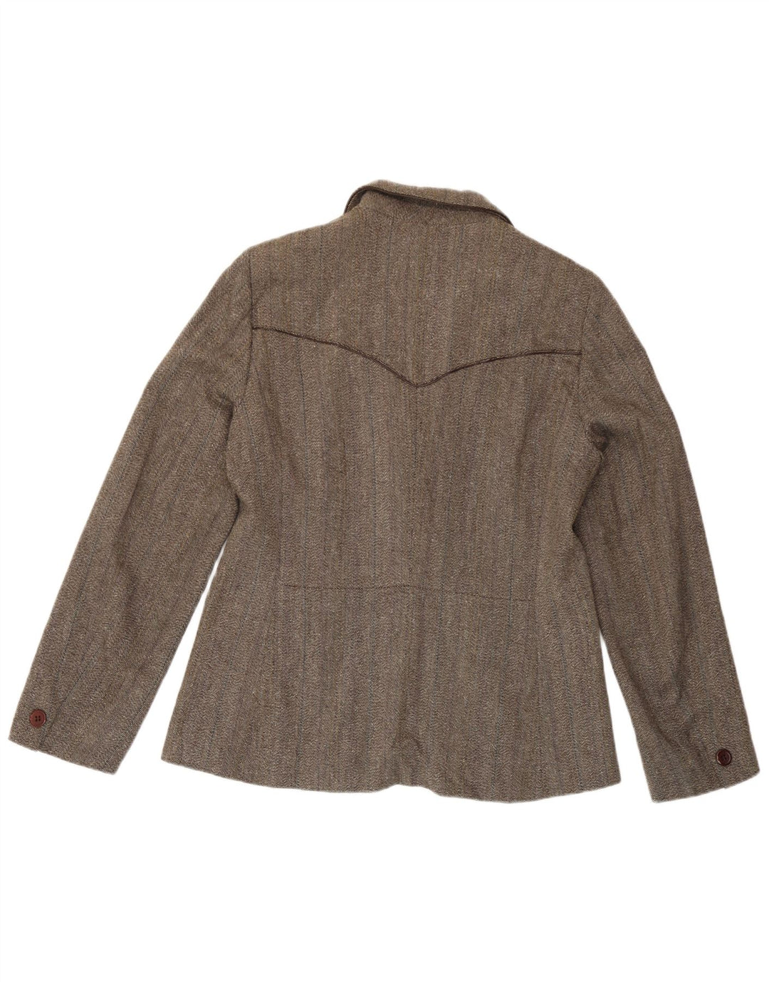 Marella Γυναικείο σακάκι blazer UK 16 μεγάλο καφέ ψαροκόκκαλο βισκόζη