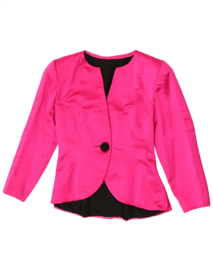 Vintage γυναικείο σακάκι 1 κουμπιού Blazer UK 10 Small Pink