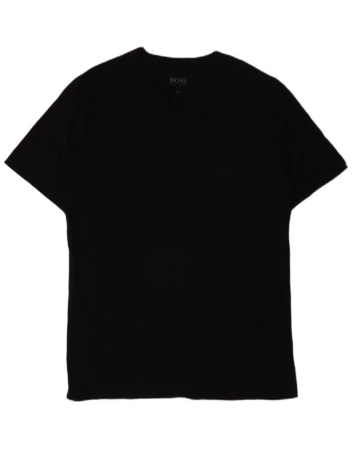 Ανδρικό T-Shirt Hugo Boss Τοπ μεσαίο μαύρο βαμβακερό