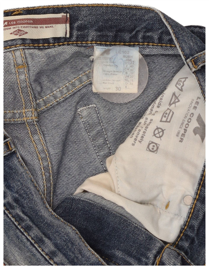Lee Mens Straight Jeans W32 L30 Μπλε Βαμβακερό