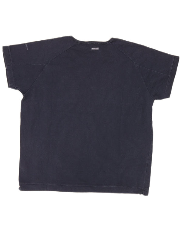 Champion Γυναικείο T-Shirt Top UK 16 Large Navy Blue Cotton