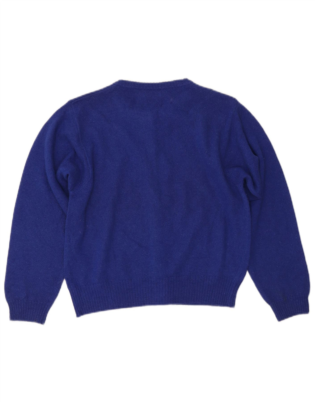 BENETTON Γυναικείο πουλόβερ Crop Cardigan UK 14 Large Blue Wool