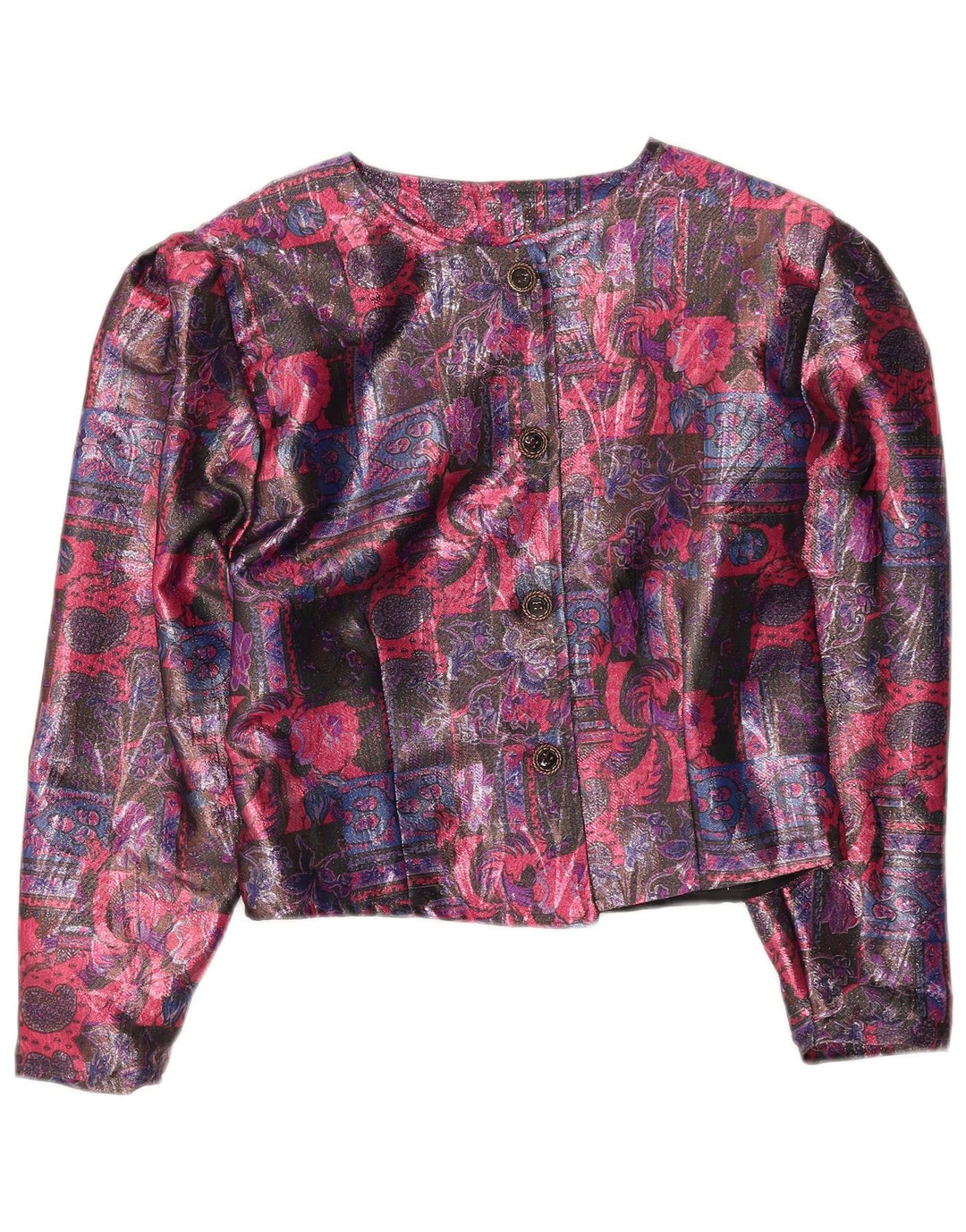 Vintage γυναικείο σακάκι blazer 4 κουμπιών UK 16 μεγάλο πολύχρωμο φλοράλ