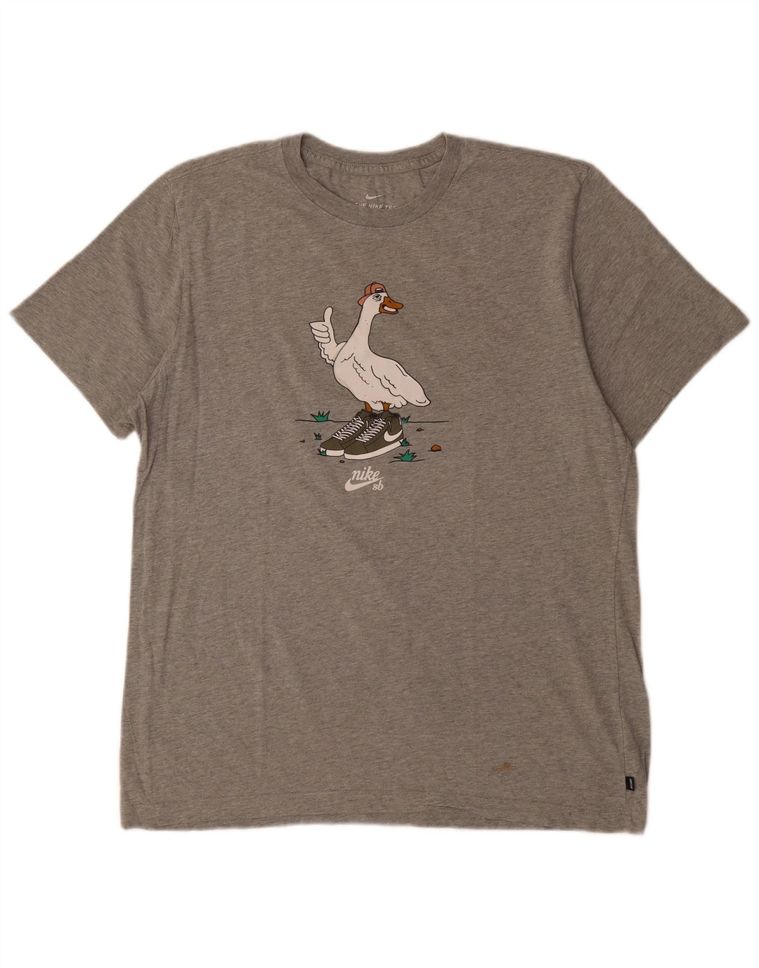 Ανδρικό γραφικό μπλουζάκι NIKE τοπ μεγάλο γκρι βαμβακερό