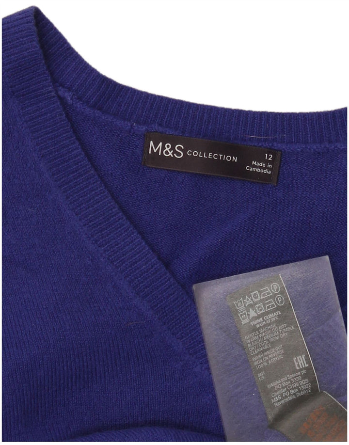 Marks & Spencer Γυναικείο πουλόβερ με λαιμόκοψη με V λαιμόκοψη UK 12 μεσαίο μπλε ακρυλικό