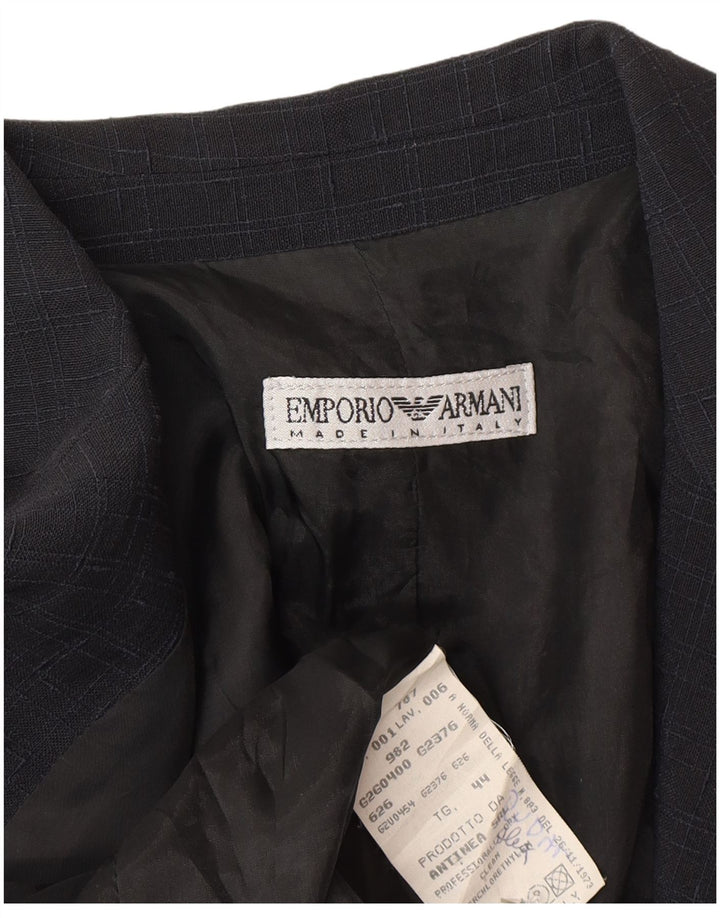 Emporio Armani Γυναικείο σακάκι 1 κουμπιού σακάκι IT 44 Medium Navy Blue Check