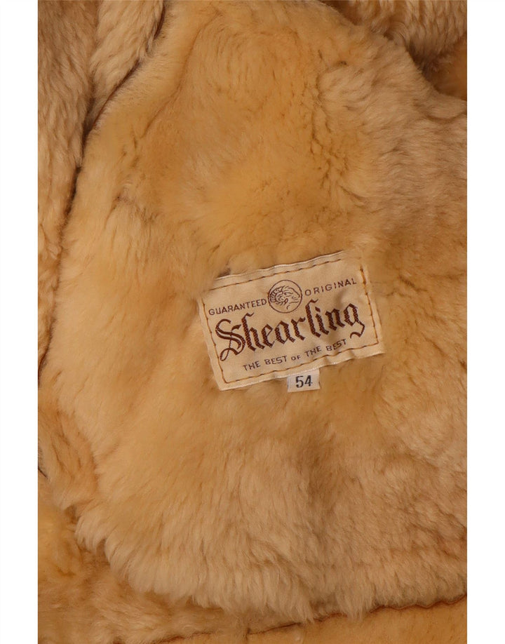 Vintage Ανδρικό Shearling Jacket IT 54 2XL Brown Shearling