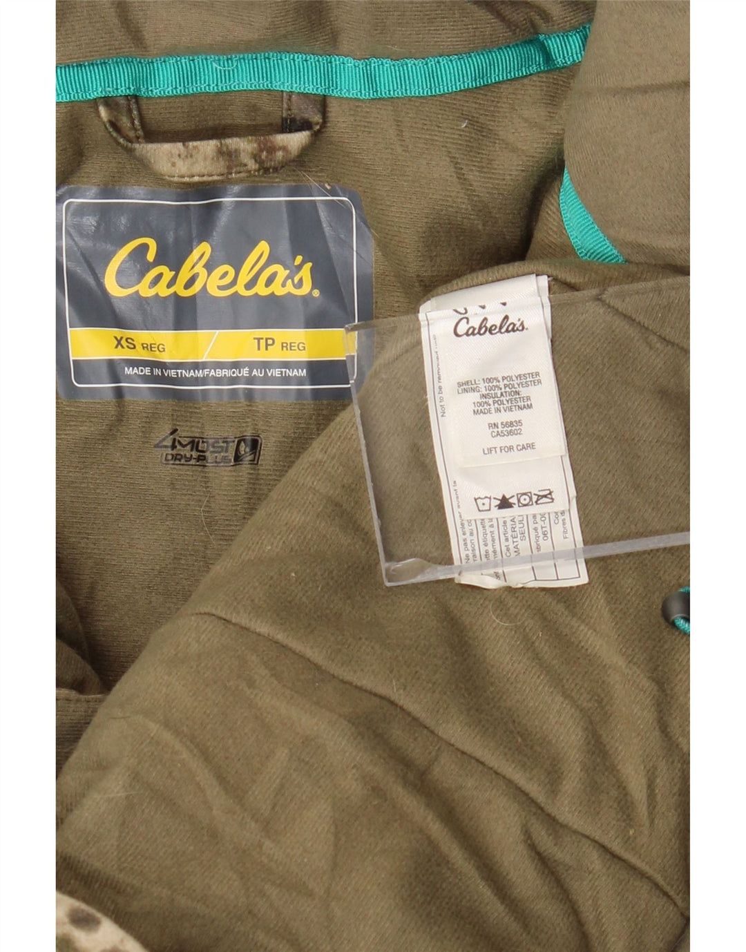 Γυναικείο τζάκετ CABELA'S Oversized Windbreaker UK 6 XS Χακί Καμουφλάζ