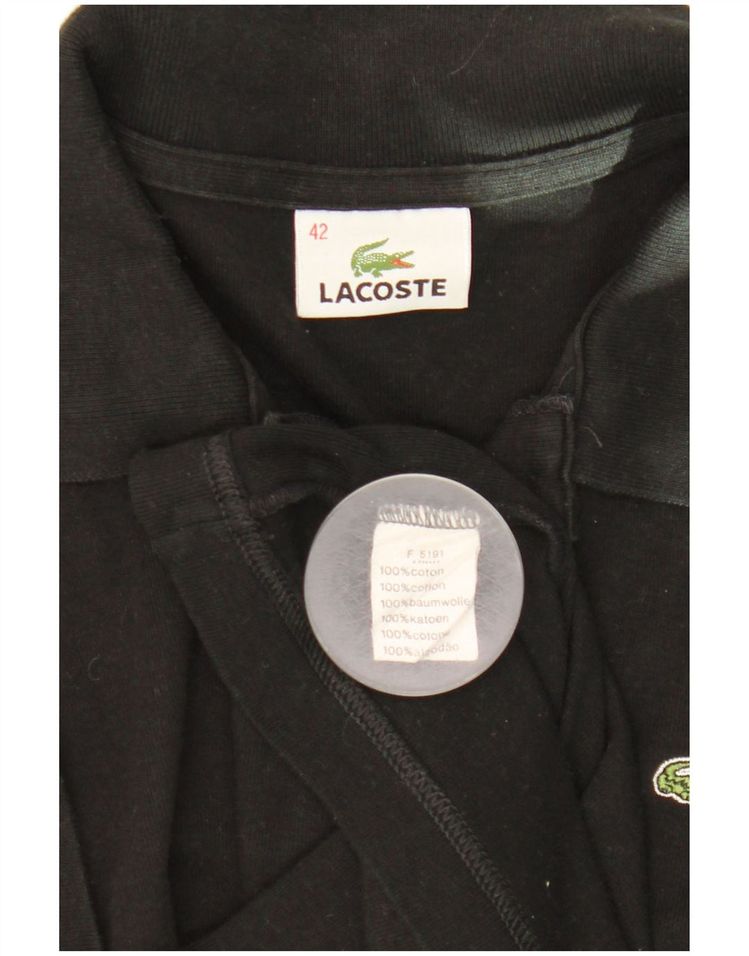 Γυναικείο πουκάμισο Polo Lacoste Νούμερο 42 Μεγάλο μαύρο βαμβακερό