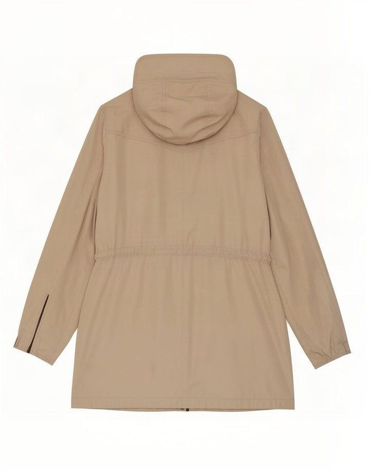 Zara Γυναικείο Μπουφάν Utility με Κουκούλα UK 16 Large Beige Polyester