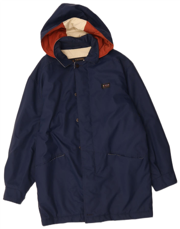 Paul & Shark Ανδρικό παλτό με κουκούλα αντιανεμικό UK 38 Medium Navy Blue Polyamide