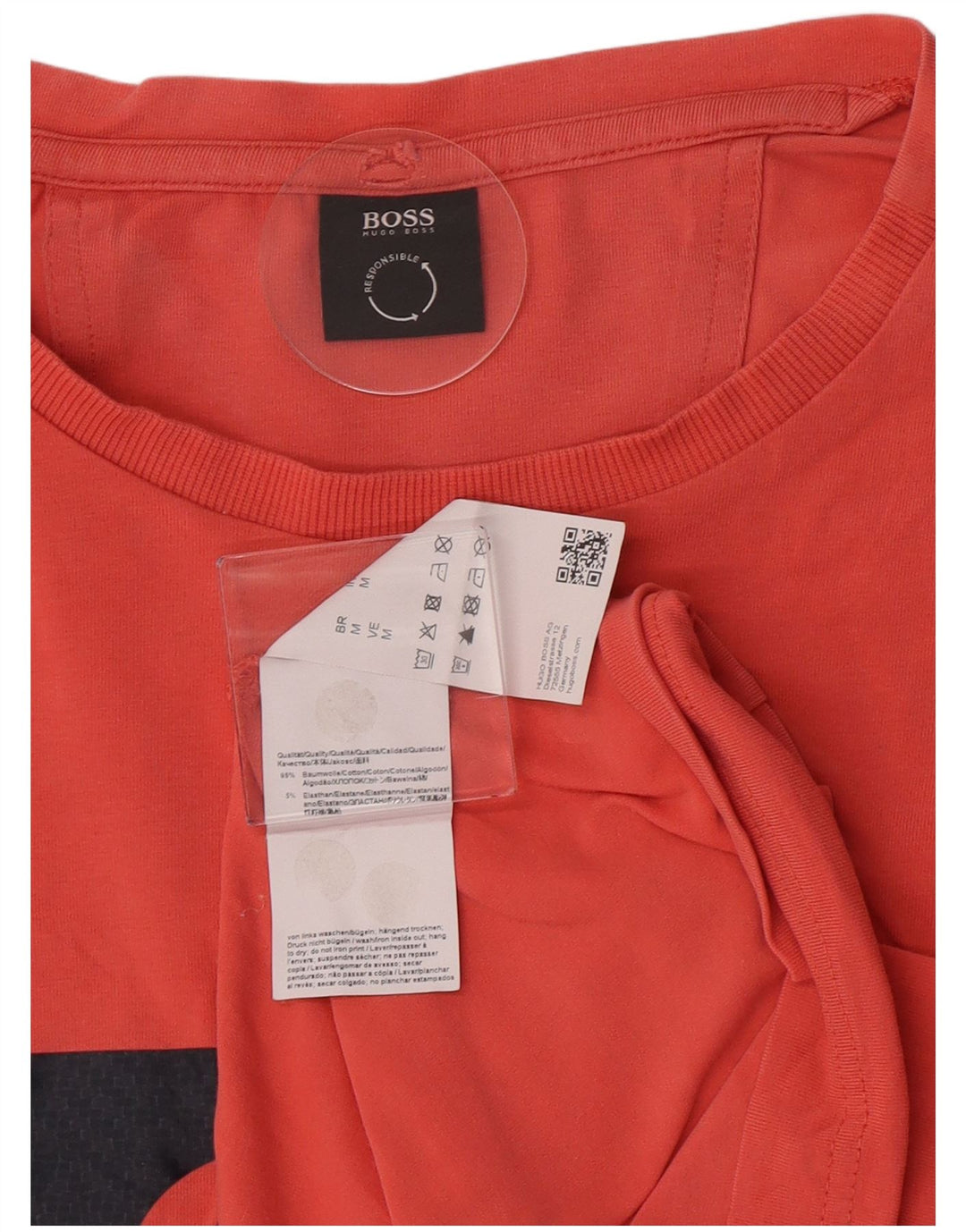 Ανδρικό γραφικό T-Shirt Hugo Boss Τοπ μεσαίο ροζ βαμβακερό