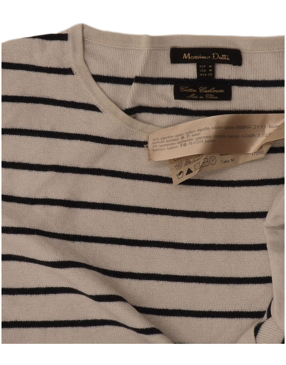 MASSIMO DUTTI Γυναικείο πουλόβερ με λαιμόκαυστο UK 14 Medium Off White
