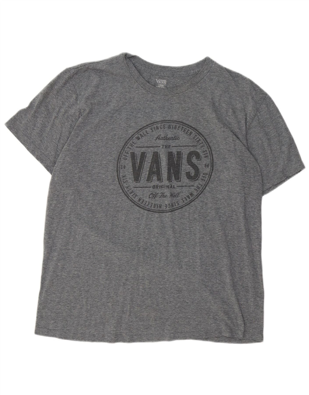 Ανδρικό γραφικό T-Shirt Vans Top μεγάλο γκρι βαμβακερό
