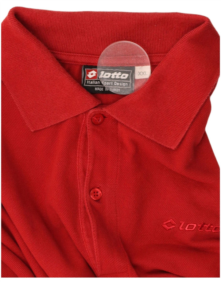 LOTTO Mens Long Sleeve Polo Shirt 2XL Red