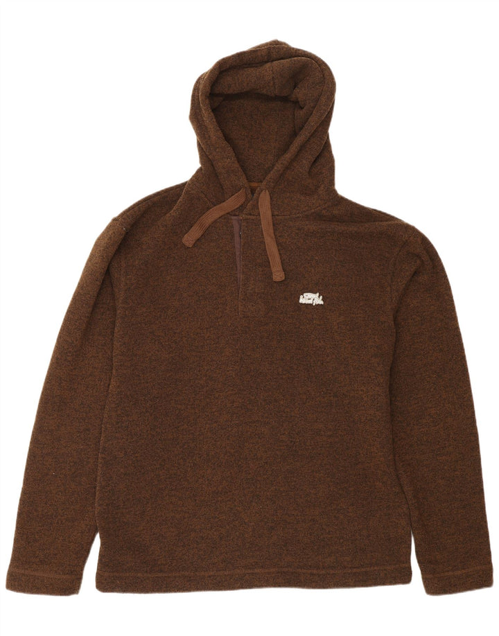 Weird Fish Mens Sherpa Hoodie Jumper Medium Brown Flecked Polyester