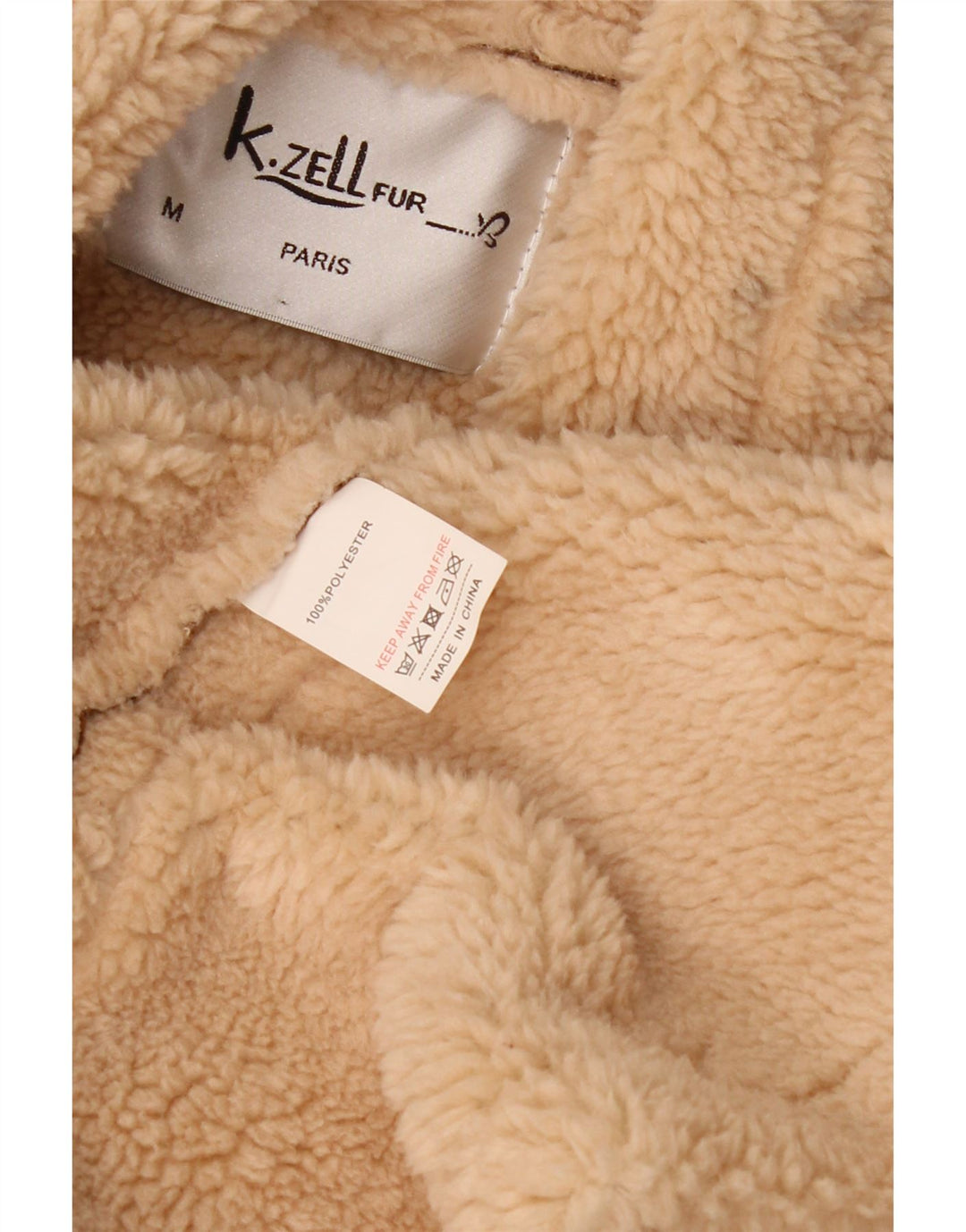 K. ZELL Γυναικείο παλτό Sherpa Loose Fit UK 14 Μεσαίο καφέ γεωμετρικό