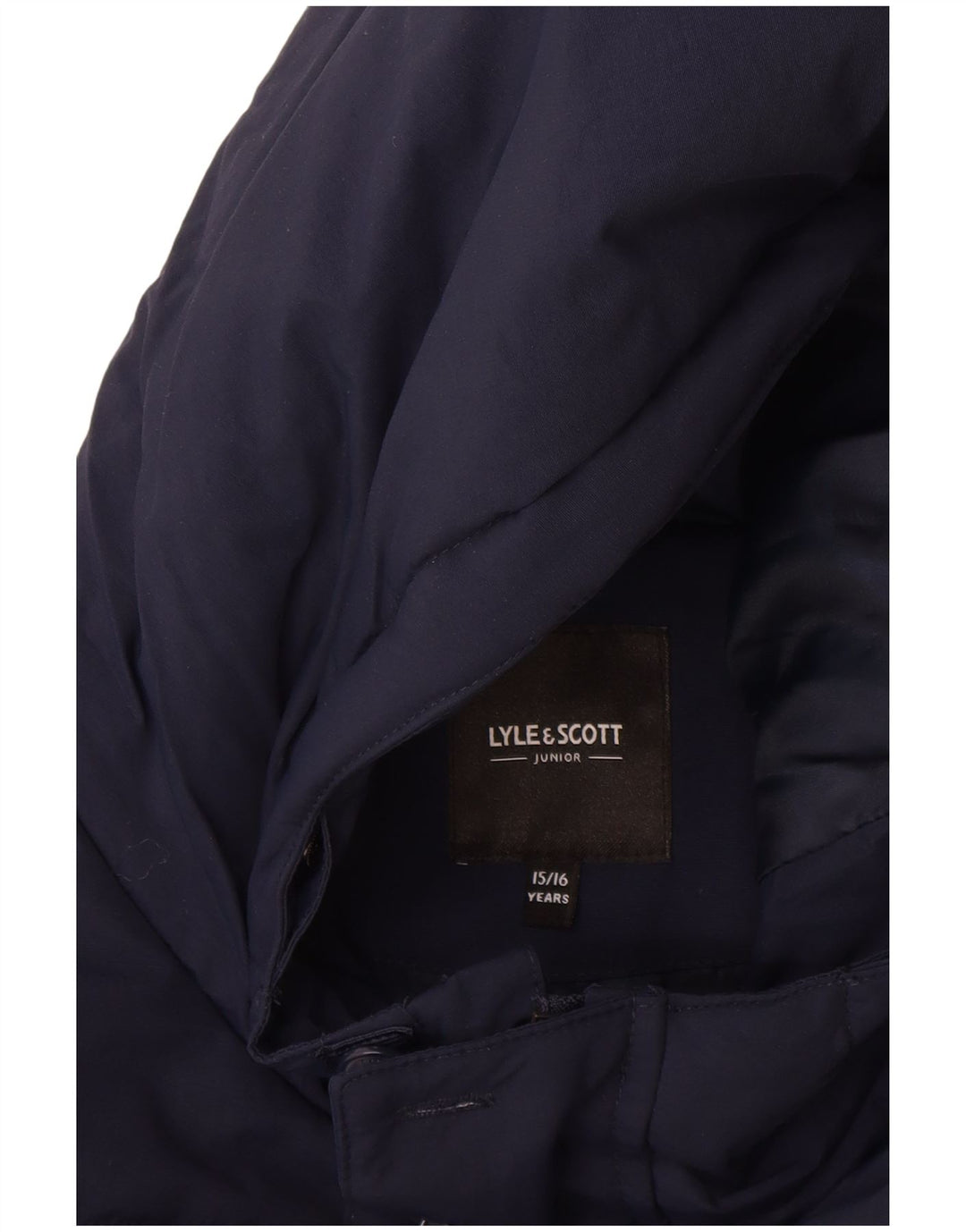 Μπουφάν Lyle & Scott Boys με κουκούλα με επένδυση 15-16 ετών Navy Blue Polyamide