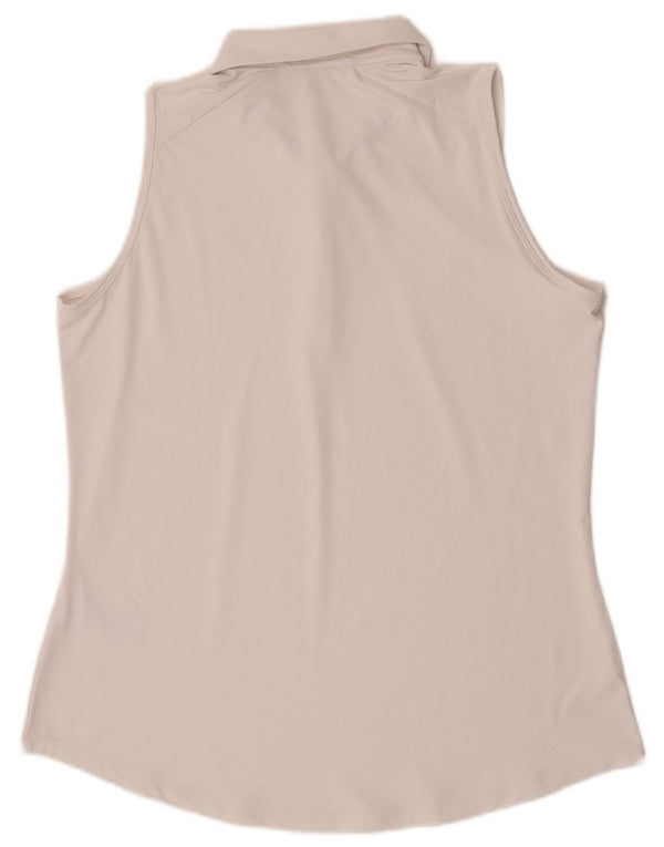 Adidas γυναικείο αμάνικο μπλουζάκι πόλο UK 16/18 μεγάλο λευκό πολυεστέρα