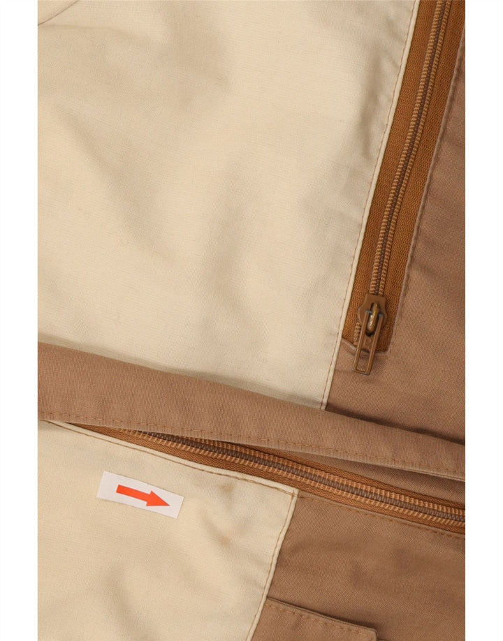 Vintage Ανδρικό μπουφάν με κουκούλα αντιανεμικό IT 46 Small Beige Colourblock