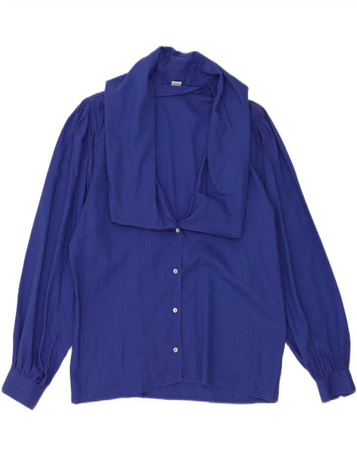 VINTAGE Womens Shirt Blouse EU 40 Medium Blue Cotton Vintage Vintage and Second-Hand Vintage from Messina Hembry 