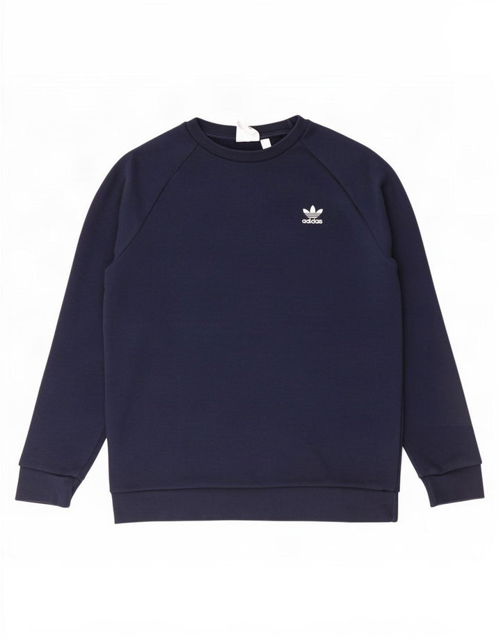 Ανδρικό φούτερ Adidas Jumper, μεσαίο μπλε βαμβακερό