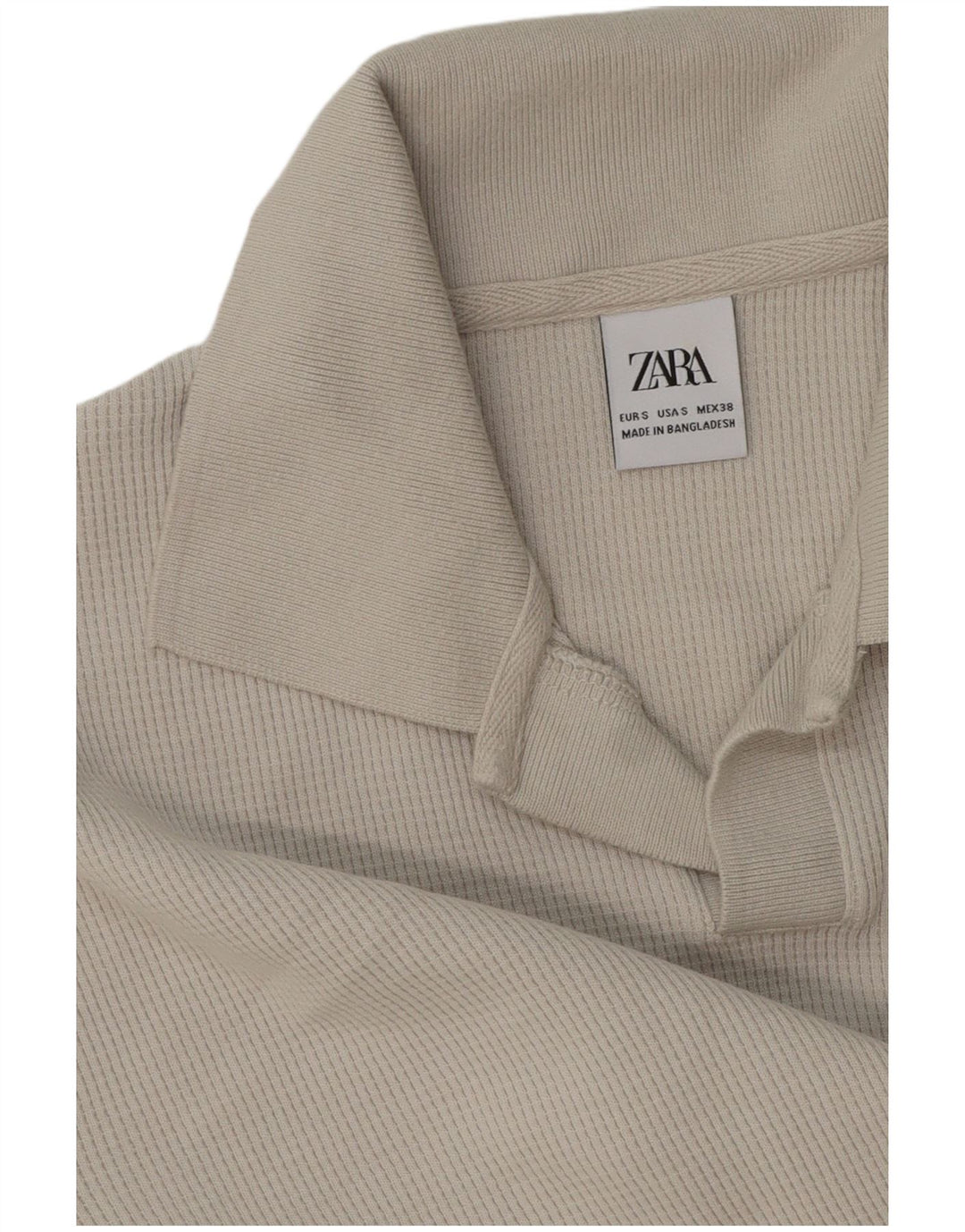 Ανδρικό πουλόβερ ZARA με λαιμόκοψη, μικρό γκρι βαμβακερό