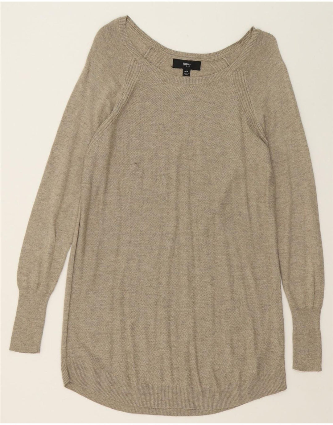MOSSIMO Womens Boat Neck Jumper Sweater UK 12 Medium Grey Nylon Vintage Mossimo and Second-Hand Mossimo from Messina Hembry 