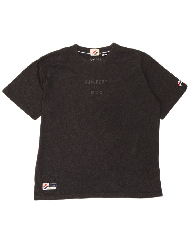 Γυναικείο γραφικό μπλουζάκι Superdry Top UK 14 Large Grey Cotton