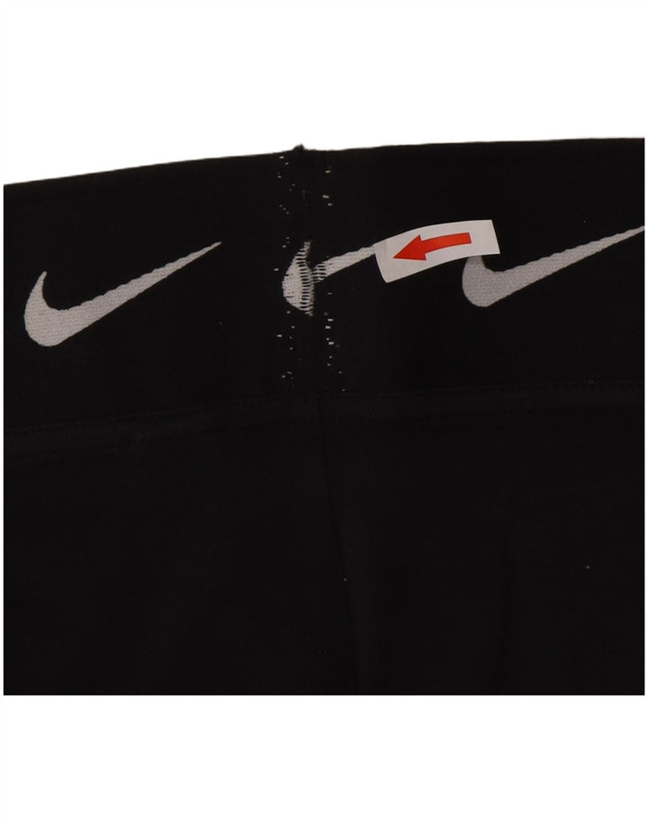 Γυναικεία γραφικά κολάν Nike UK 10 μικρά βαμβακερά μαύρα