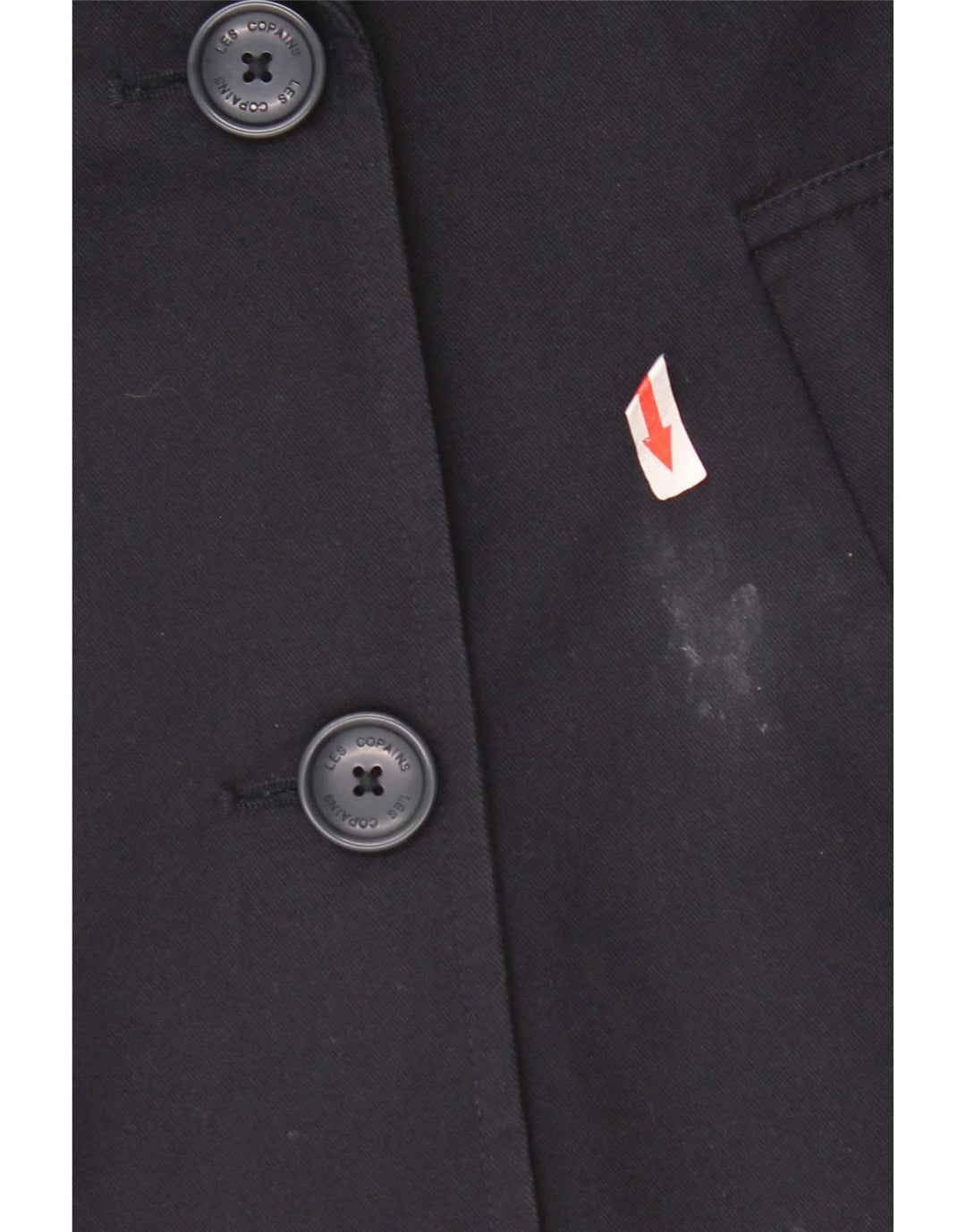Les Copains Γυναικείο παλτό μπιζελιού UK 10 Small Navy Blue Cotton