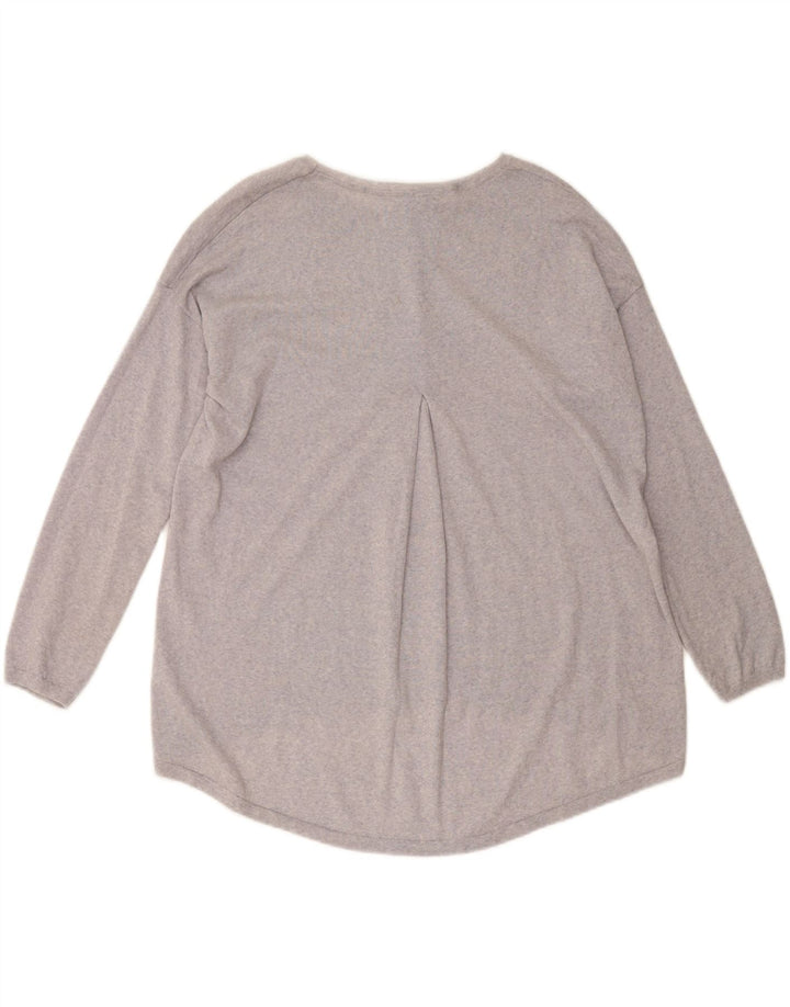 MONSOON Γυναικείο πουλόβερ με λαιμό σκάφος σε φόρμα UK 14 μεσαίο μοβ μαλλί