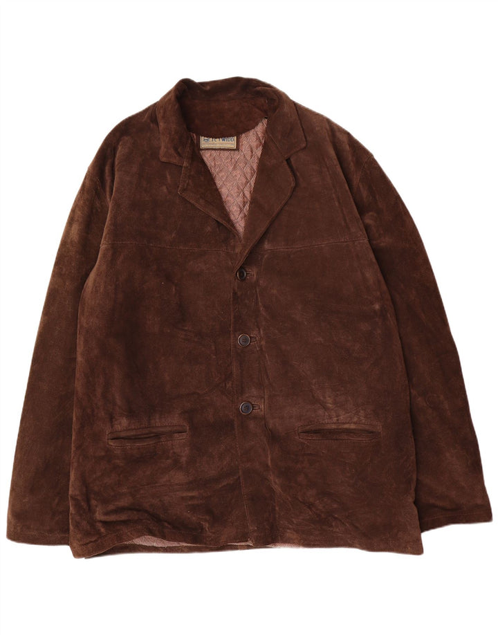 J. C. Twidd Ανδρικό Suede Jacket IT 52 XL Καφέ Δερμάτινο
