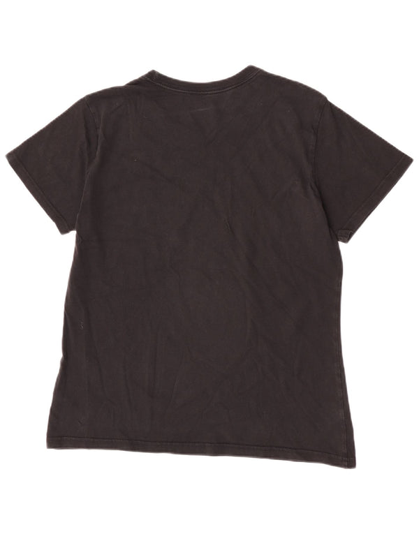 Γυναικείο γραφικό μπλουζάκι Adidas Top UK 16/18 μεγάλο μαύρο βαμβακερό